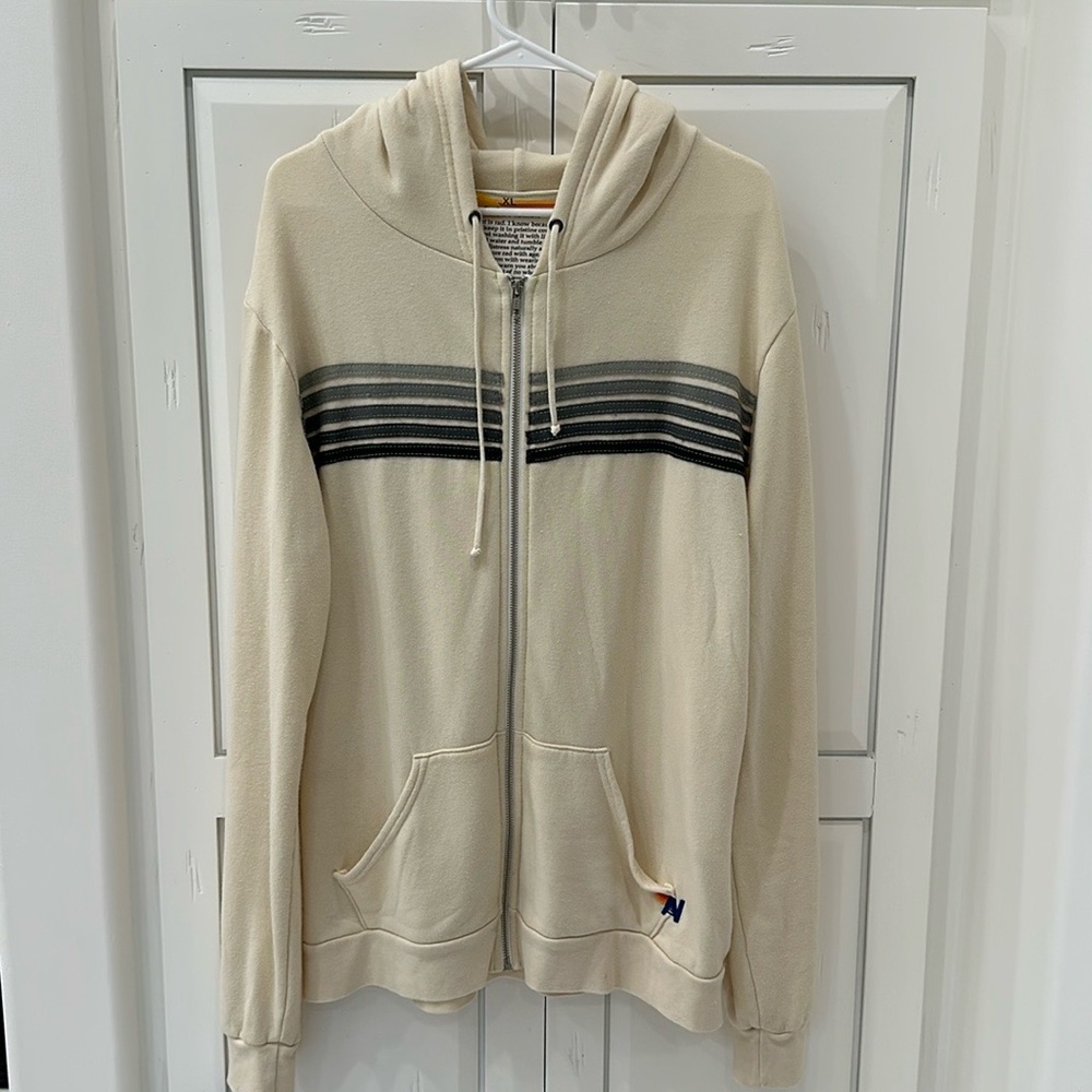 AVIATOR NATION 5 STRIPE ZIP UP HOODIE. Size XL. New